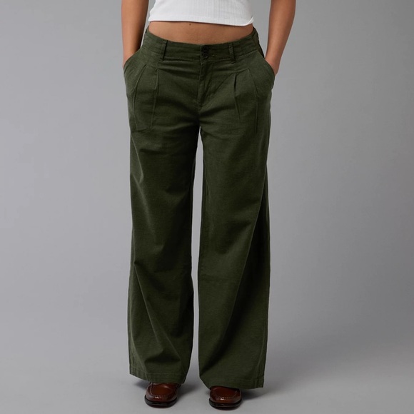 American Eagle Outfitters Pants - AE Stretch Linen-Blend High-Waisted Wide-Leg Trouser